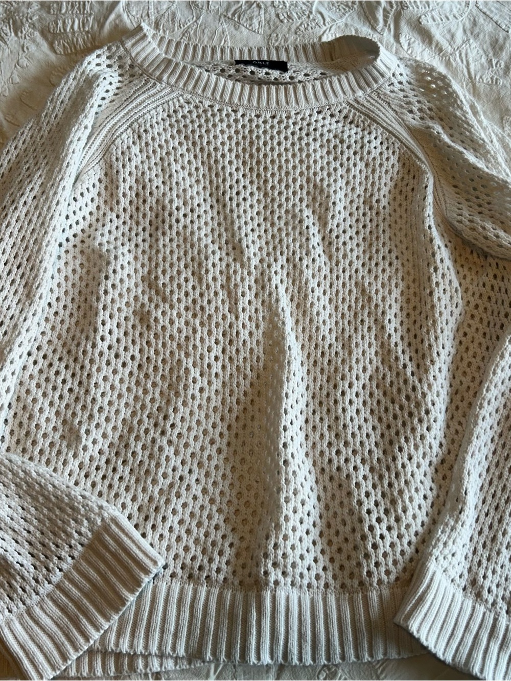 Able White Open-Knit Women's Sweater